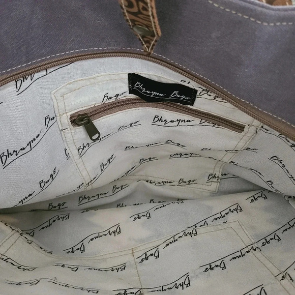 NWT Aztec Canvas Leather Tote Bag - Picture 4 of 7